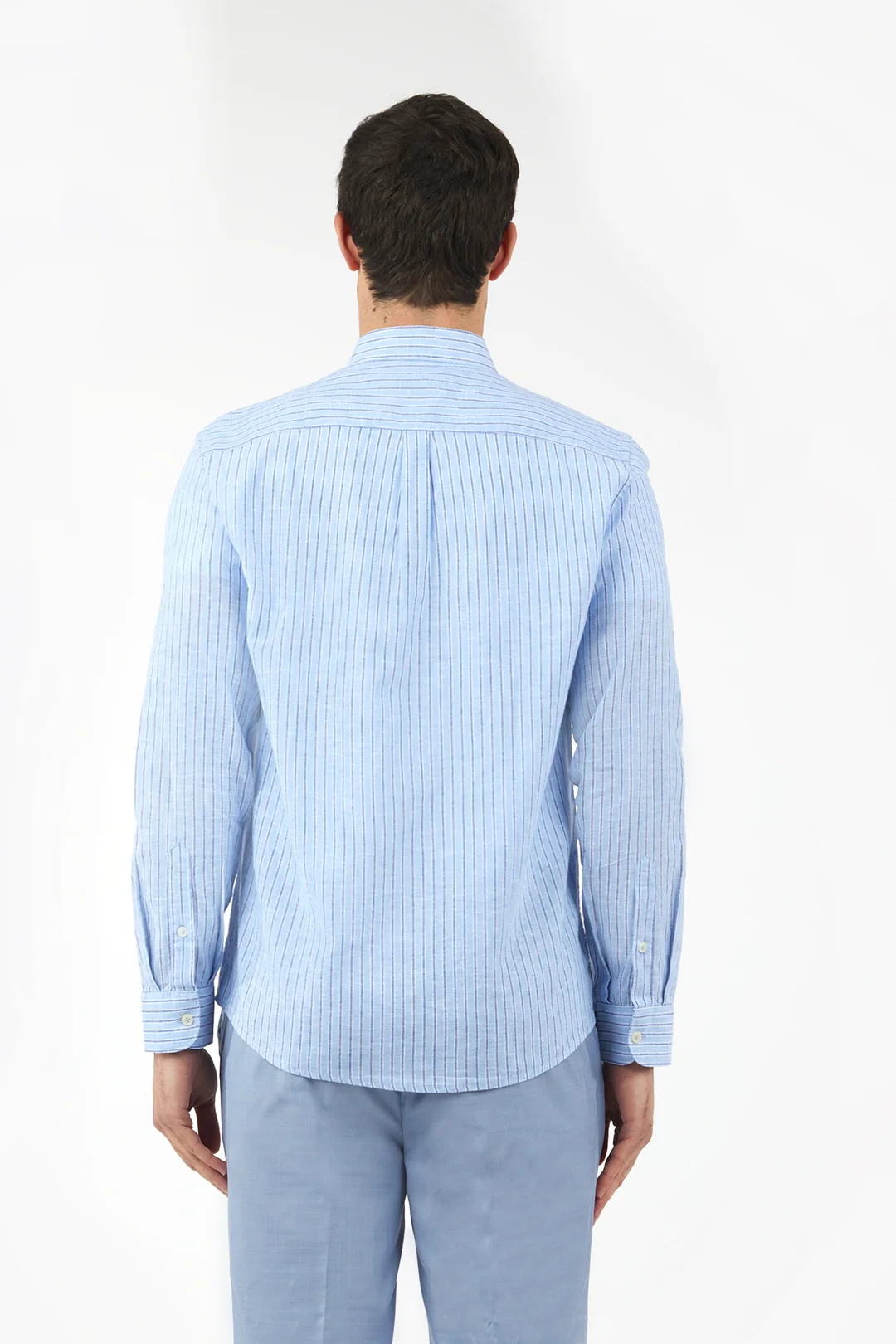 Camicia comfort fit misto lino a righe - Image 11