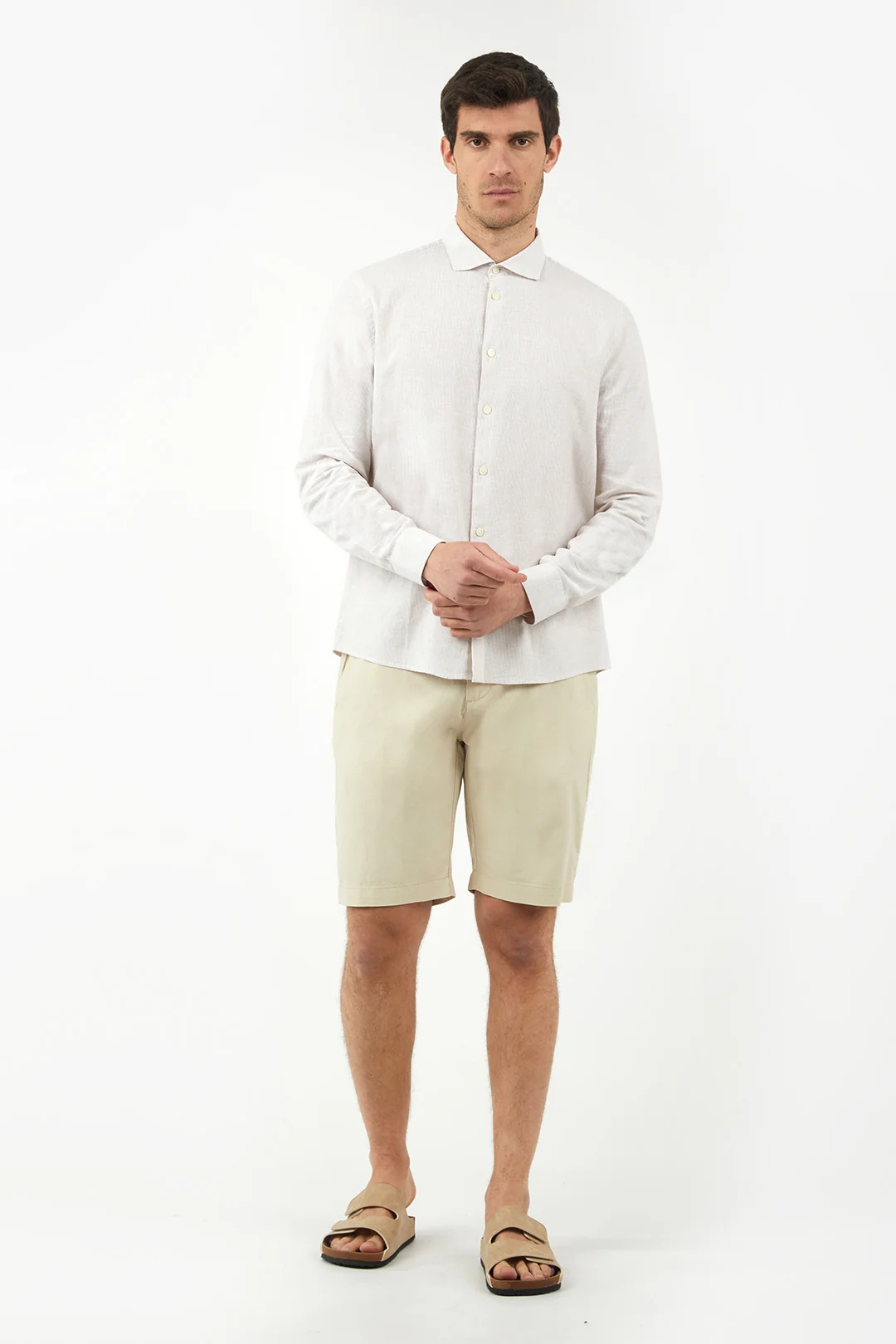 Camicia comfort fit misto lino a righe - Image 13