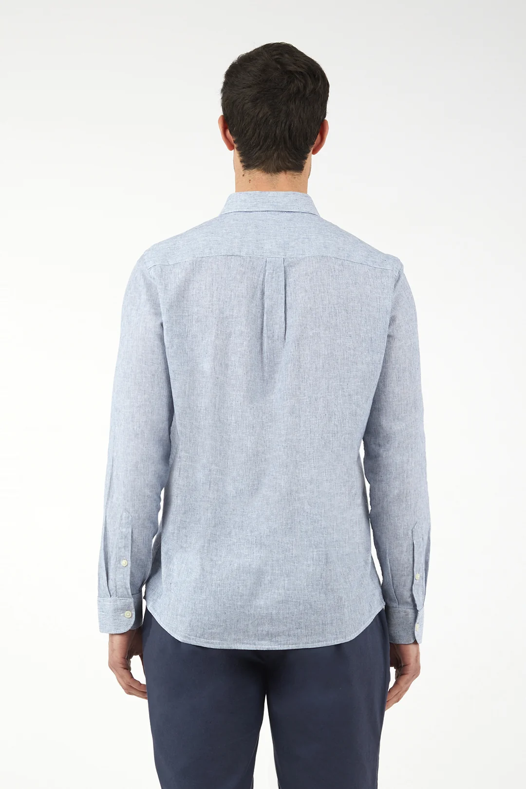 Camicia comfort fit misto lino a righe - Image 4