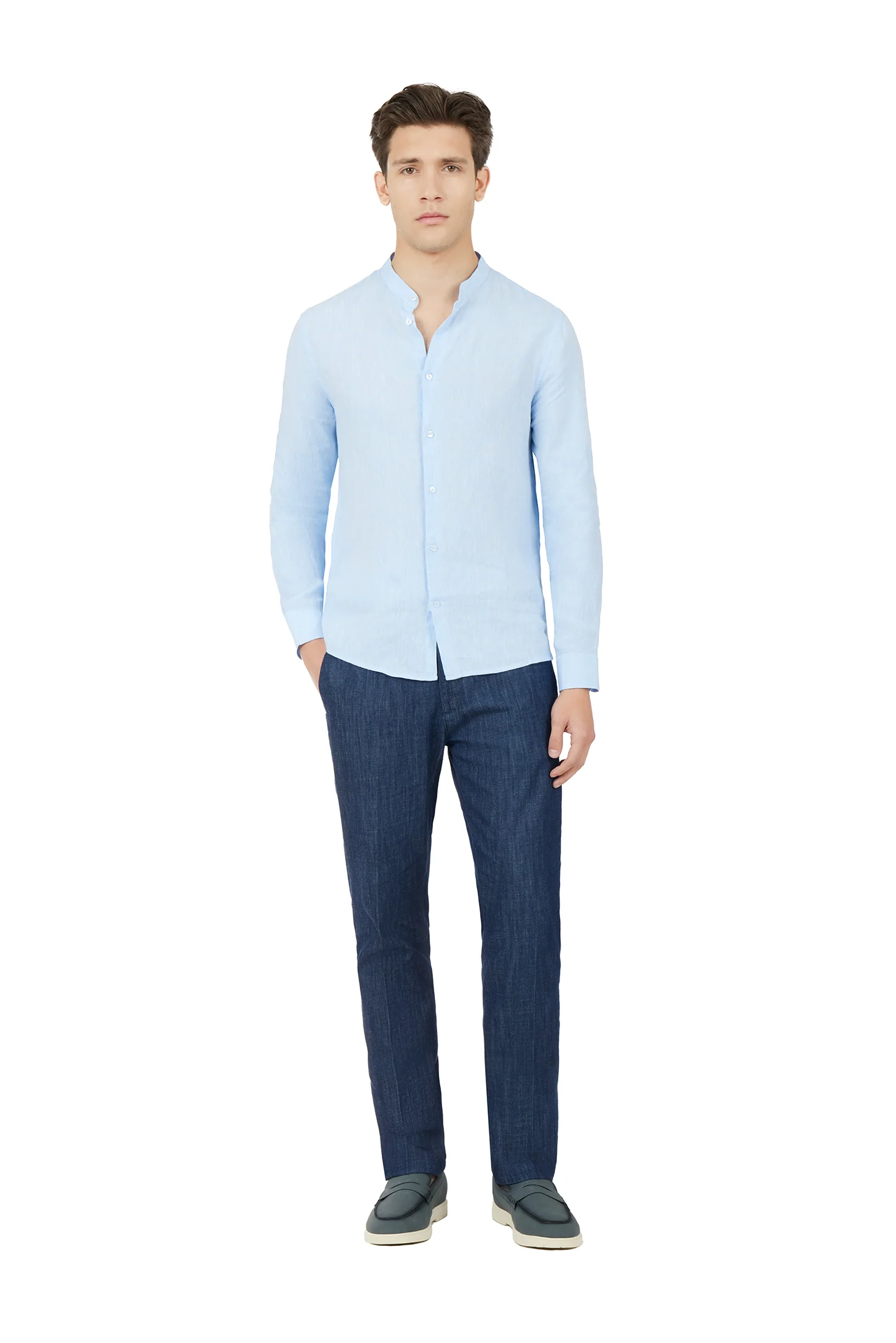 Camicia comfort fit coreana in lino - Image 15