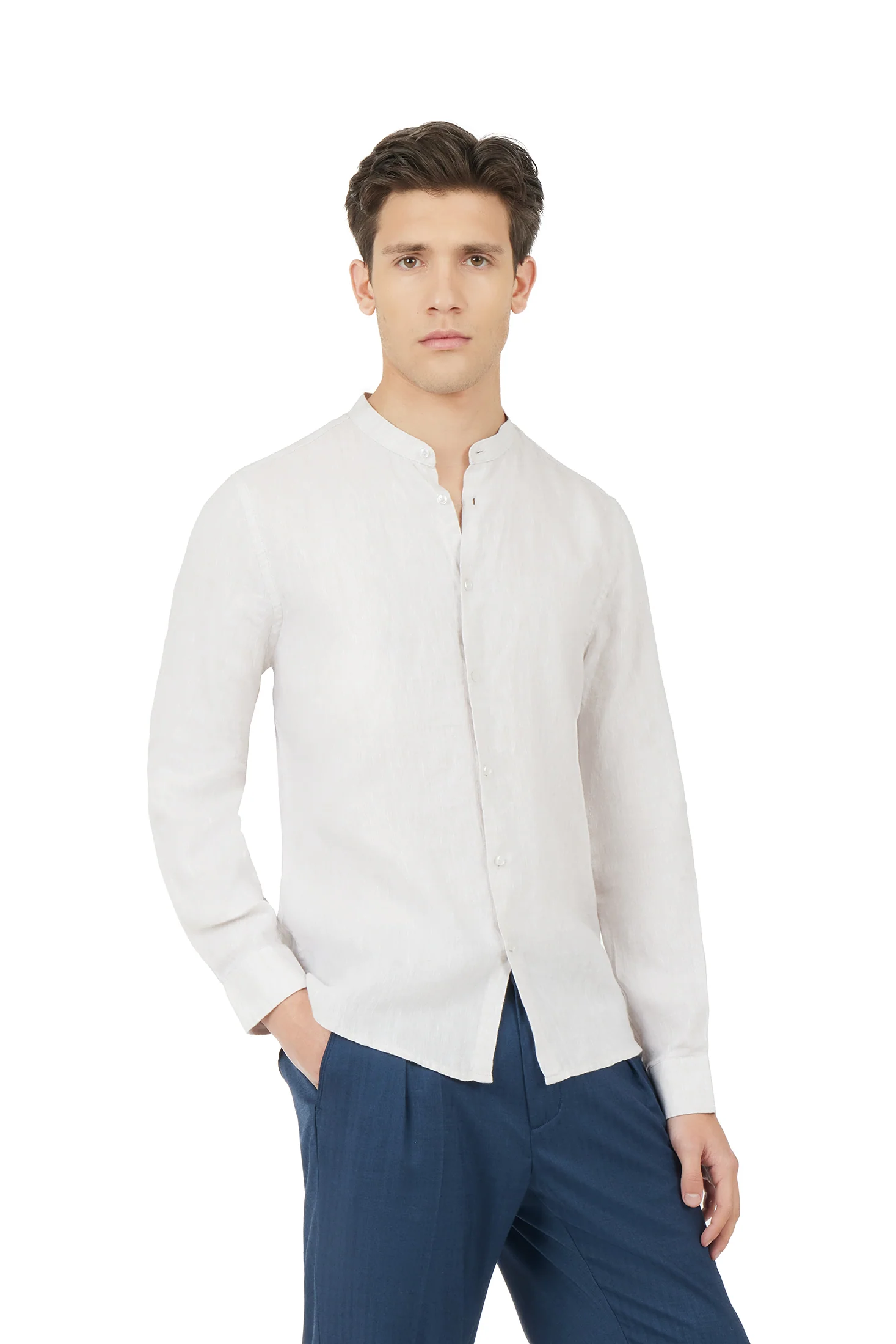 Camicia comfort fit coreana in lino - Image 23