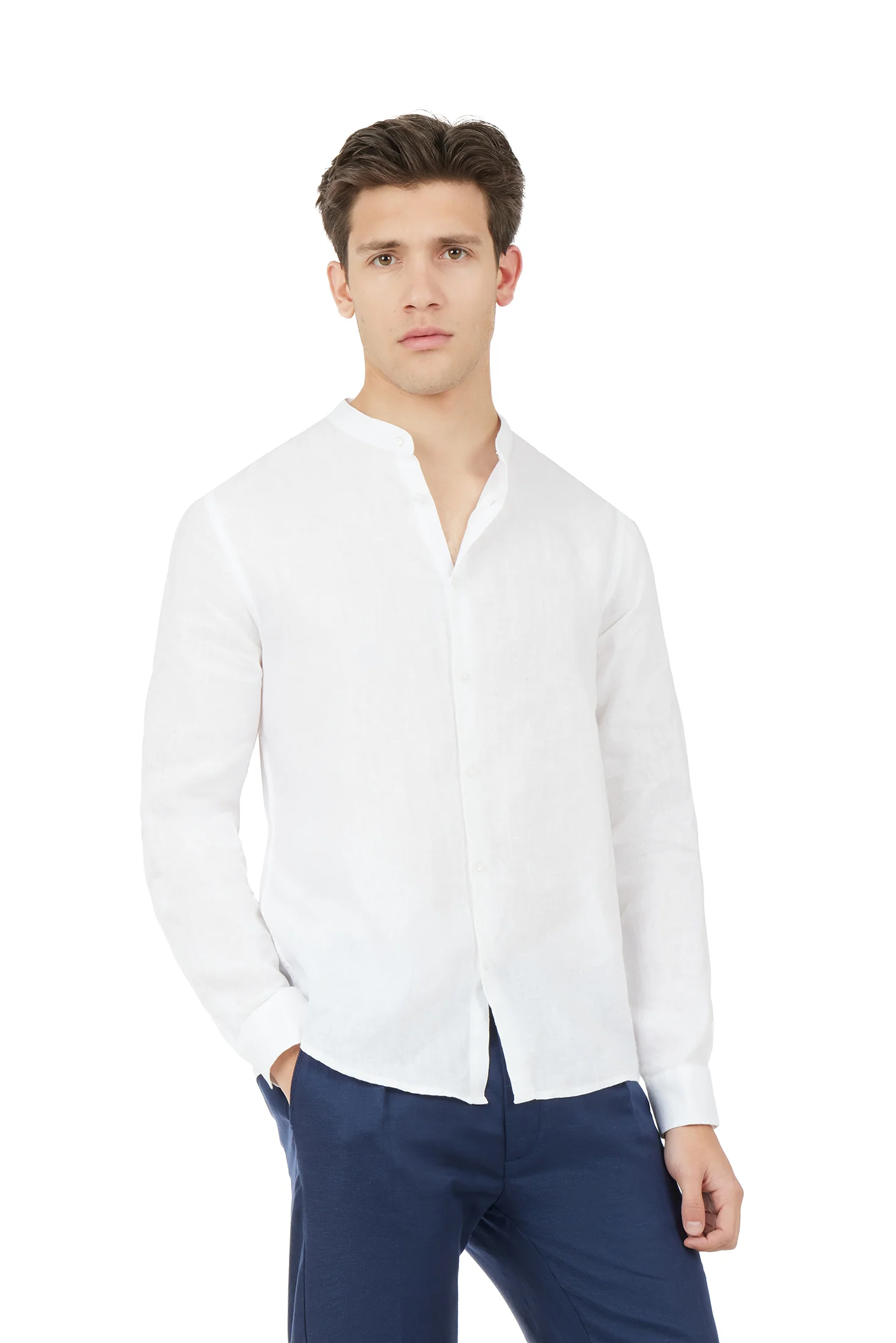 Camicia comfort fit coreana in lino - Image 7