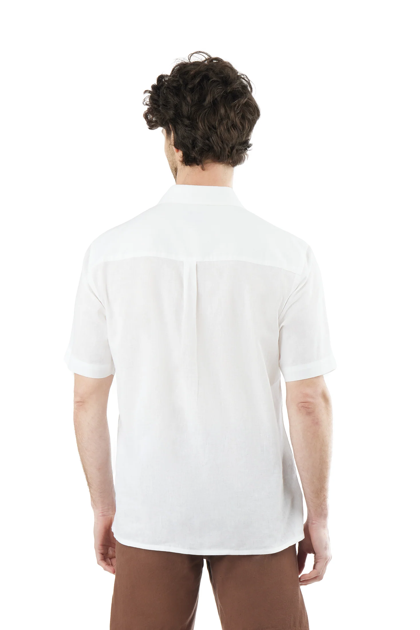 Camicia bowling misto lino con taschino - Image 3