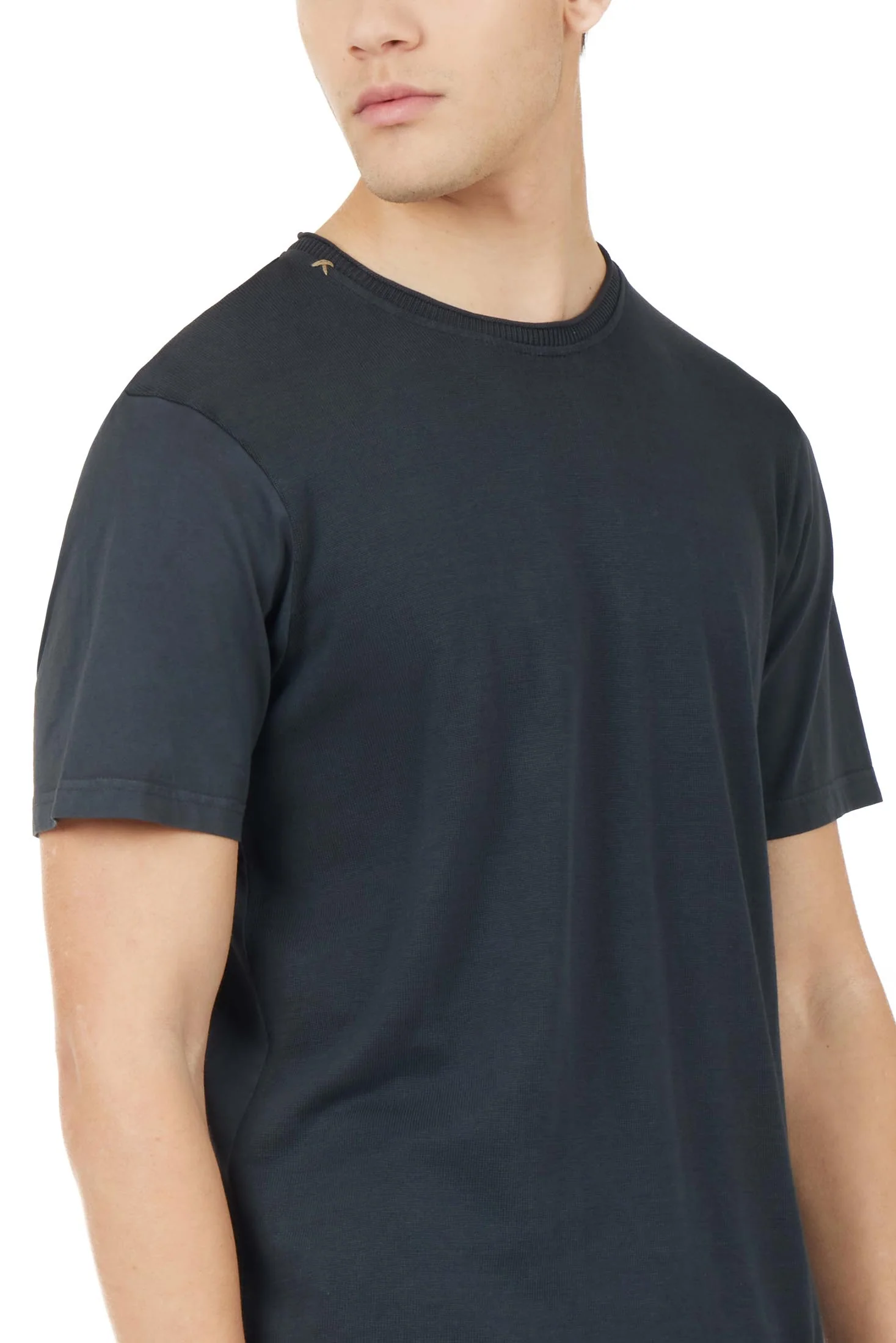 T-shirt in maglia con dettagli taglio vivo - Image 6