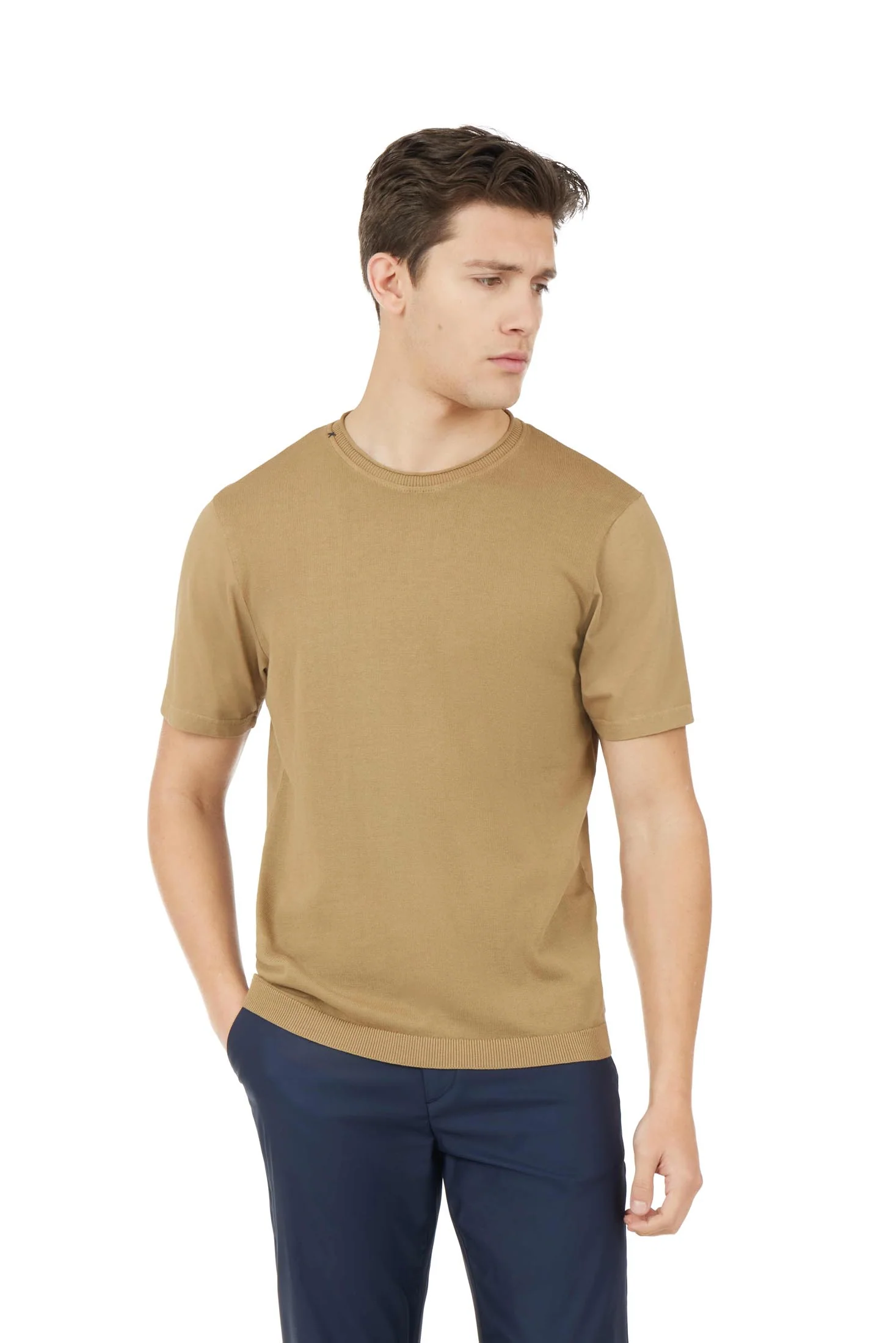 T-shirt in maglia con dettagli taglio vivo - Image 9